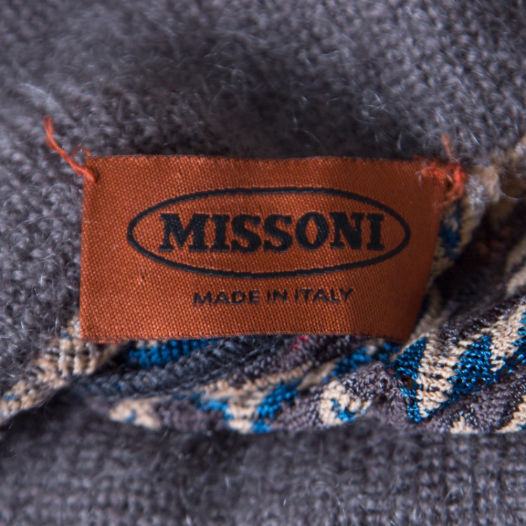 Pre Owned Missoni Multicolor Perforated Knit Fold Over Waist Detail Jogger Pants S