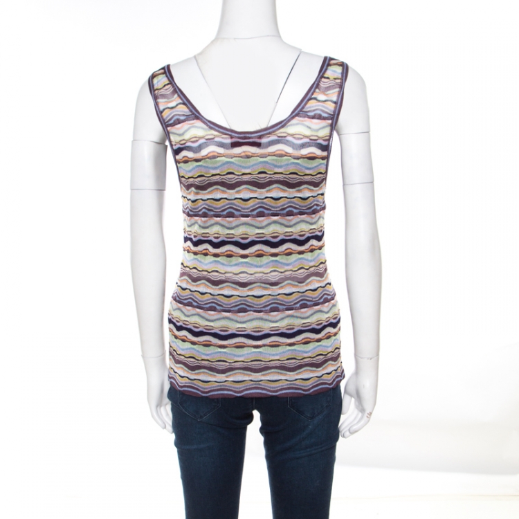 Pre Owned Missoni Multicolor Patterned Knit Sleeveless Tank Top S