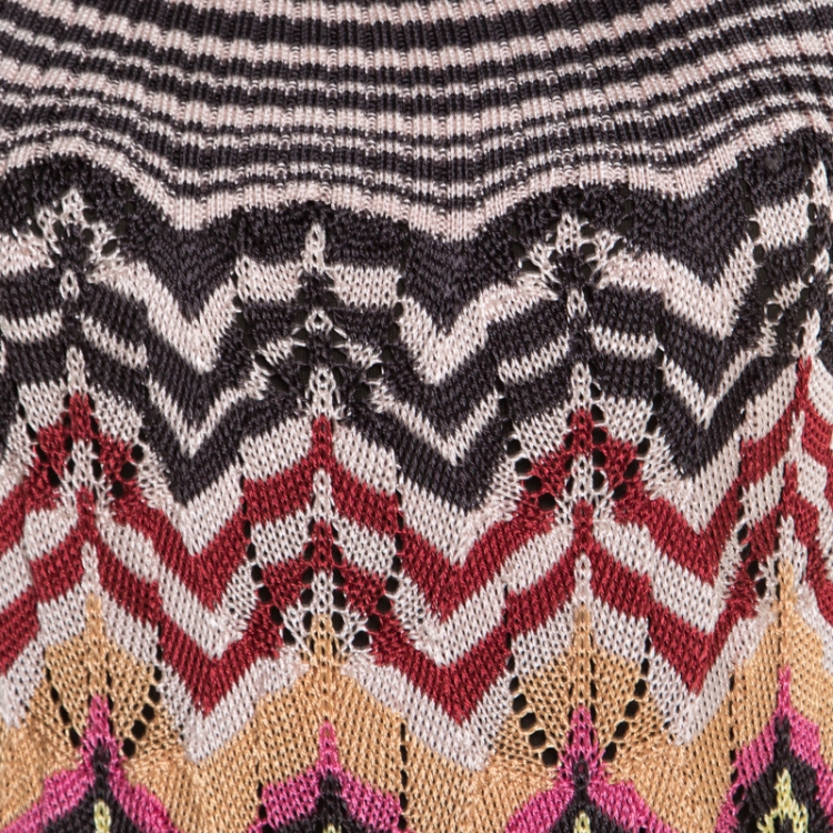 Pre Owned Missoni Multicolor Perforated Patterned Knit Tunic M