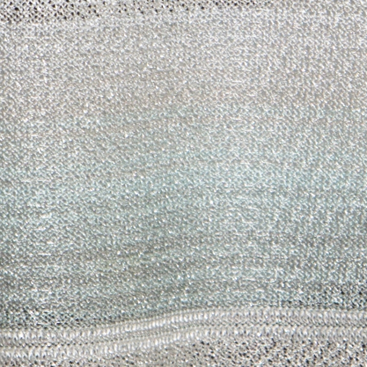 Pre Owned Missoni Silver and Blue Gradient Lurex Knit High Neck Sleeveless Top L