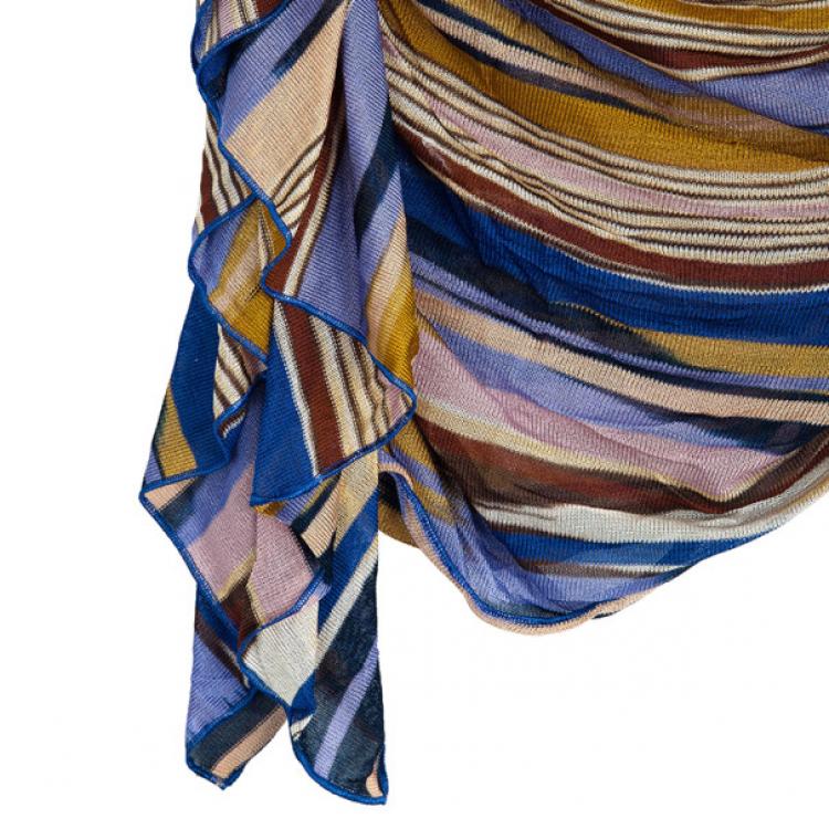 Pre Owned Missoni One Shoulder Ruffle Tunic Top S