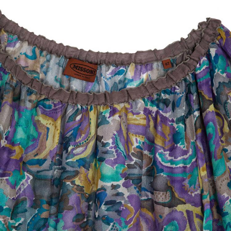 Pre Owned Missoni Drawstring Silk Top M