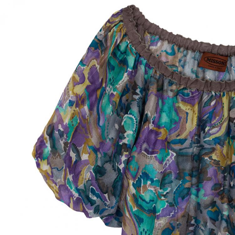 Pre Owned Missoni Drawstring Silk Top M