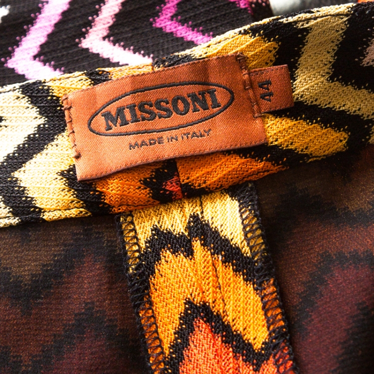 Pre Owned Missoni Multicolor Chevron Pattern Knit Mini Shorts M