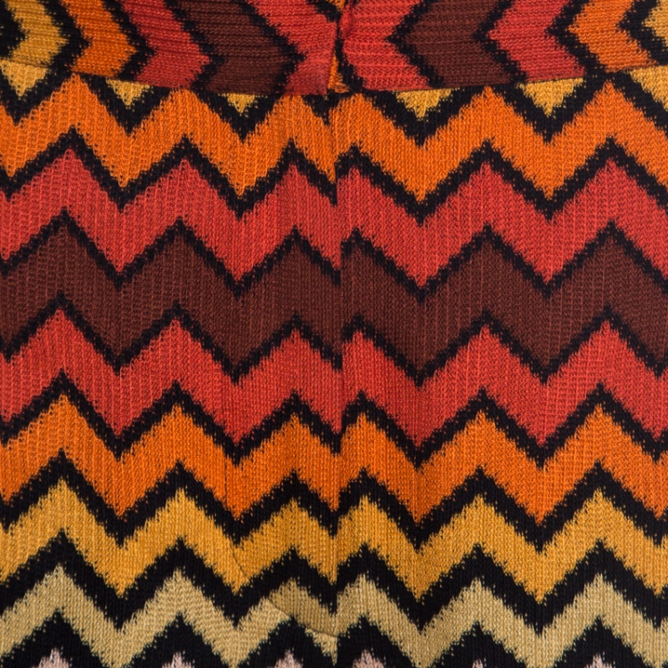 Pre Owned Missoni Multicolor Chevron Pattern Knit Mini Shorts M