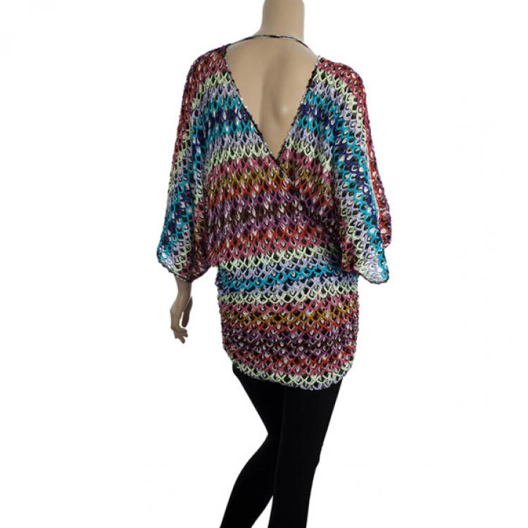 Pre Owned Missoni Multicolor Knit Kaftan Top S