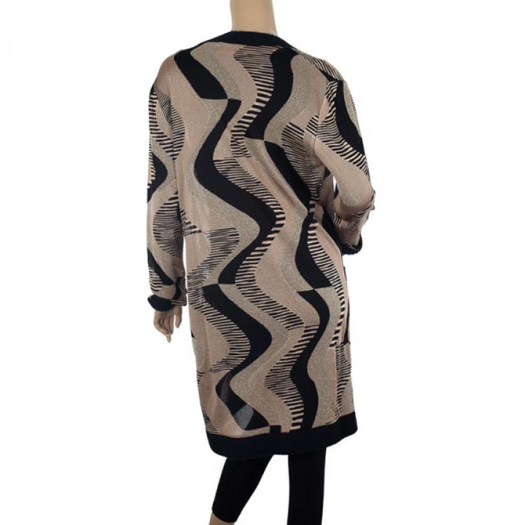 مملوكة مسبقًا Missoni Wave Print Metallic Knit Cardigan L