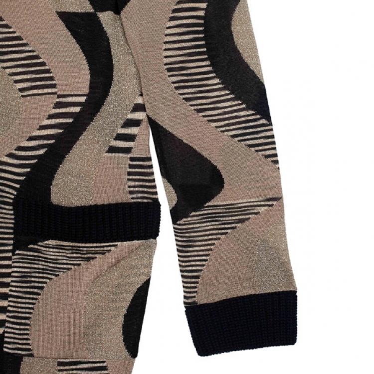 مملوكة مسبقًا Missoni Wave Print Metallic Knit Cardigan L