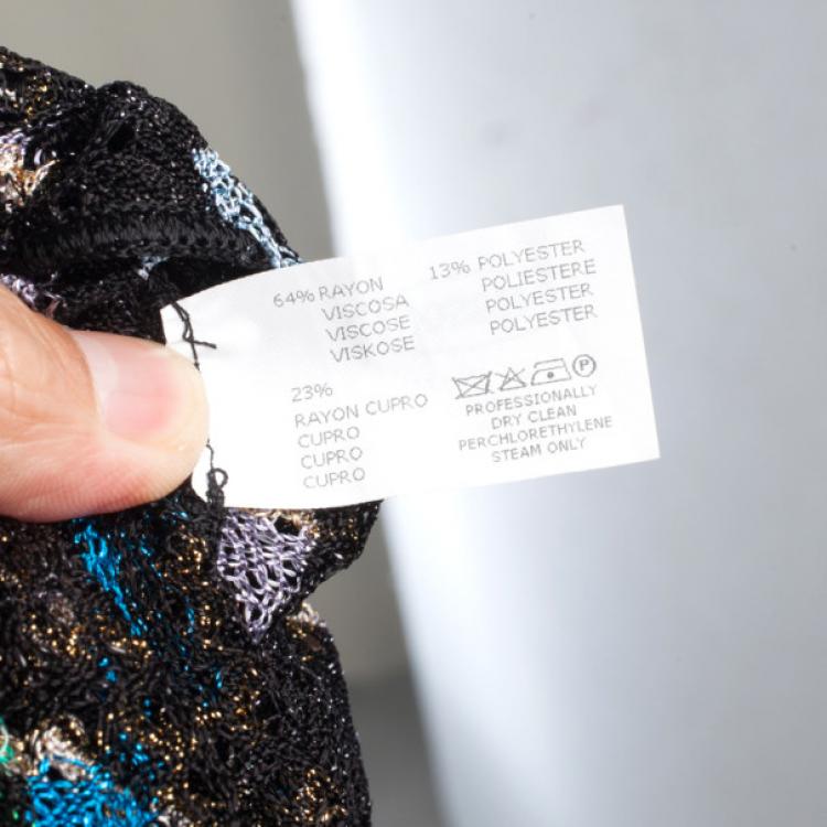 Pre Owned Missoni Metallic Multicolor Open Maxi Cardigan L