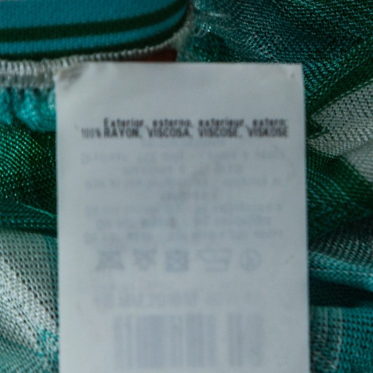 Pre Owned Missoni Mare Green Chevron Patterned Knit Cover Up Maxi Skirt M