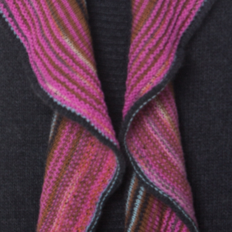 Pre Owned Missoni Grey and Pink Wool Ruffle Front Detail Tunic Sweater L 