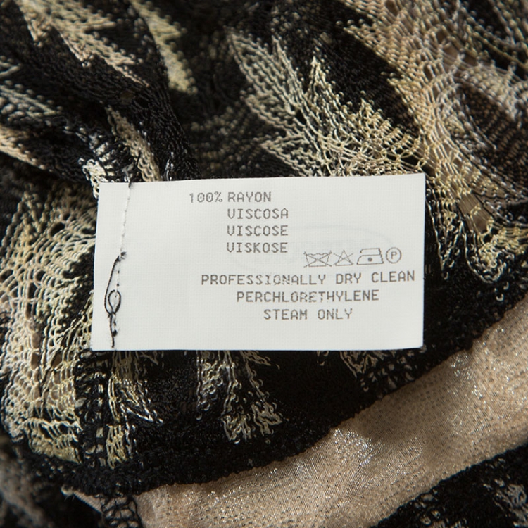 Pre Owned Missoni Bicolor Chevron Knit V Neck Shift Dress M