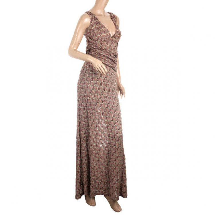 Pre Owned Missoni Multicolor Crochet Gown S