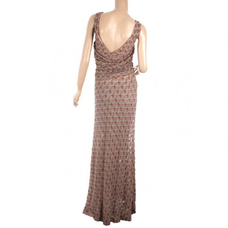 Pre Owned Missoni Multicolor Crochet Gown S
