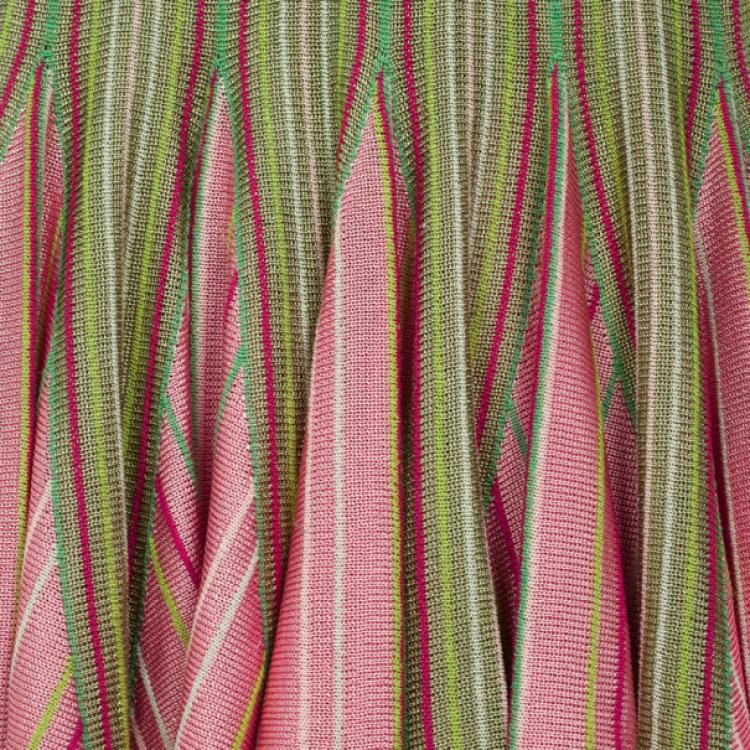 Pre Owned Missoni Multicolored Striped Knit Dress S