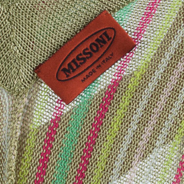 Pre Owned Missoni Multicolored Striped Knit Dress S