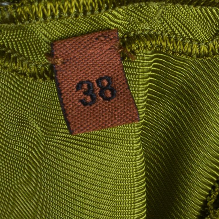 Pre Owned Missoni Green Printed Panel Sequin Belt Gown S