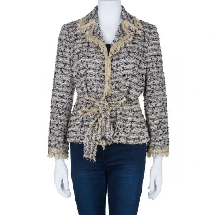 Pre Owned Missoni Multicolor Tweed Belted Jacket M