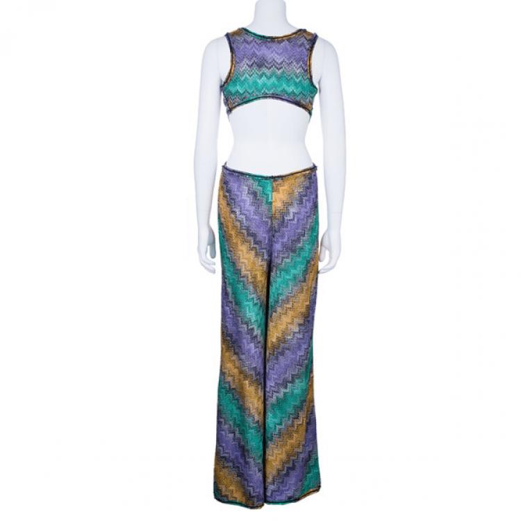 Pre Owned Missoni Mare Open-Back Multicolor Knit Jumpsuit M