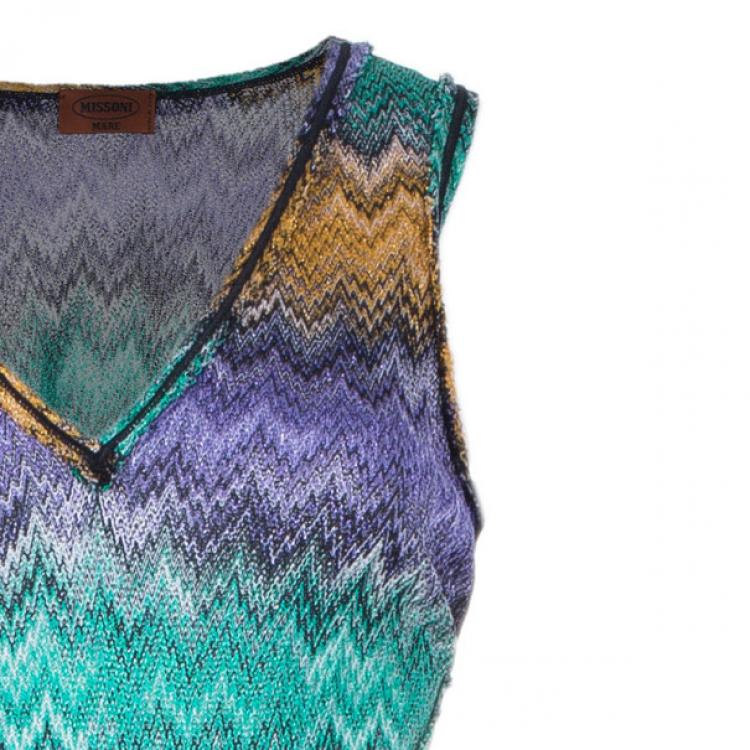 Pre Owned Missoni Mare Open-Back Multicolor Knit Jumpsuit M
