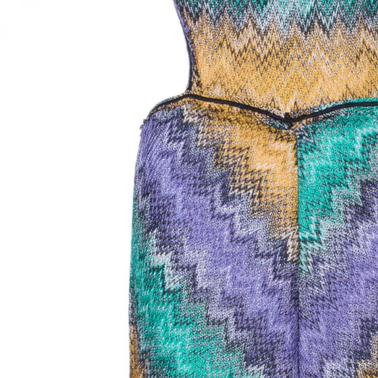 Pre Owned Missoni Mare Open-Back Multicolor Knit Jumpsuit M