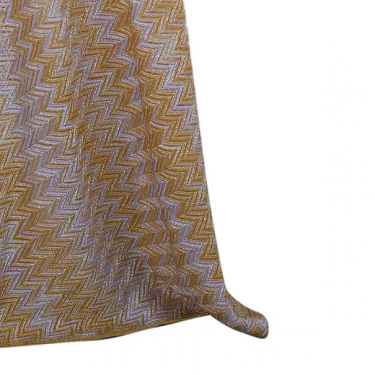 Pre Owned Missoni Orange Knit Maxi Dress M