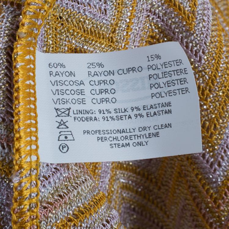 Pre Owned Missoni Orange Knit Maxi Dress M