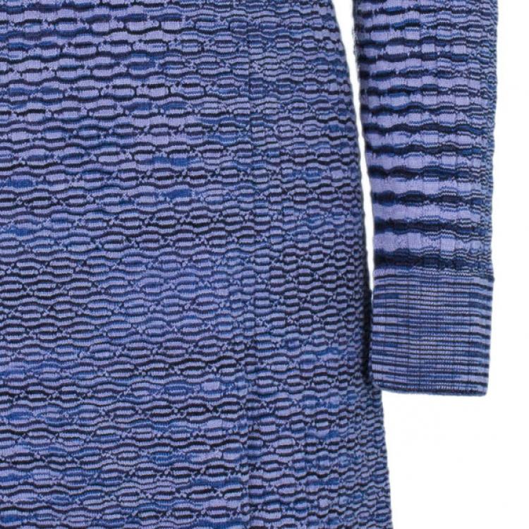 Pre Owned Missoni Variegated Turtleneck Knit Dress M