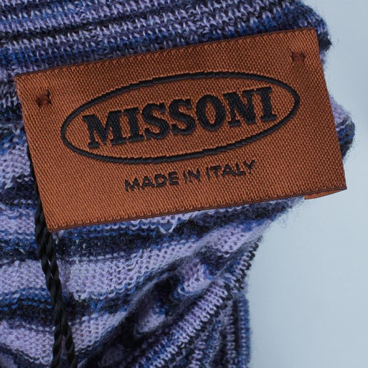 Pre Owned Missoni Variegated Turtleneck Knit Dress M