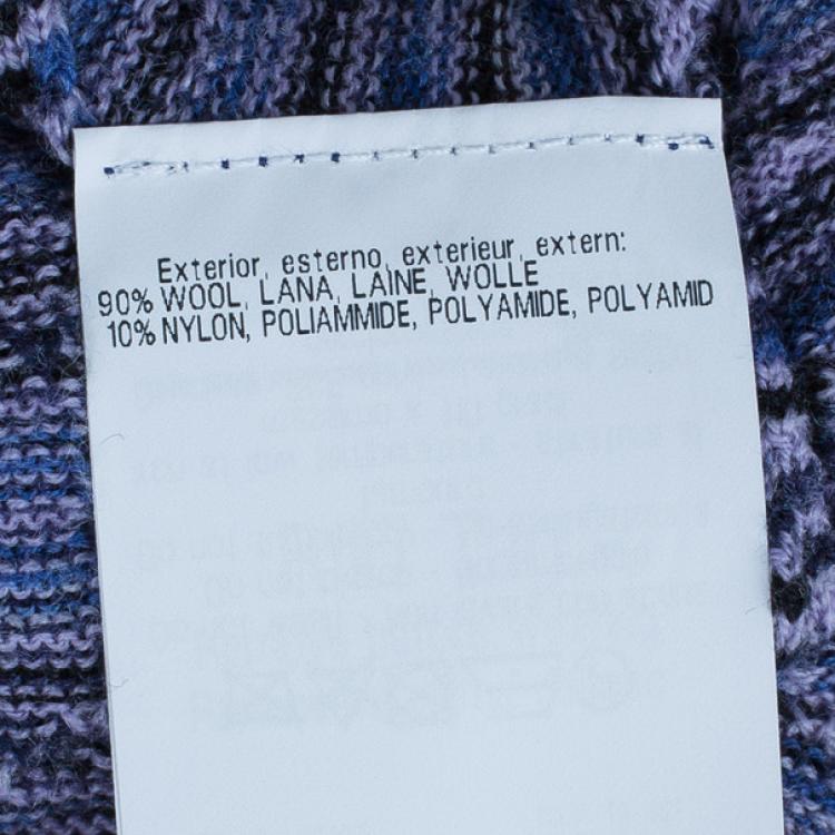 Pre Owned Missoni Variegated Turtleneck Knit Dress M