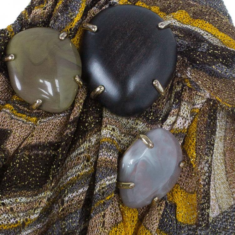 Pre Owned Missoni Multicolor Patterned Dress With Stone Embellishment L