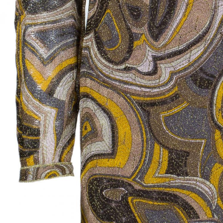 Pre Owned Missoni Multicolor Patterned Dress With Stone Embellishment L