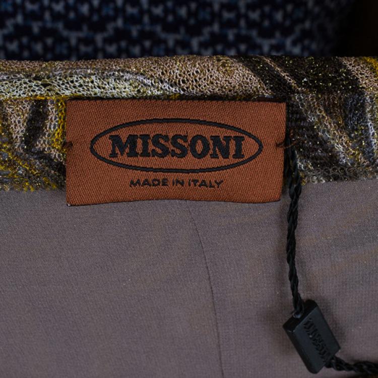 Pre Owned Missoni Multicolor Patterned Dress With Stone Embellishment L