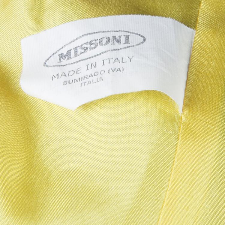 Pre Owned Missoni Multicolor Crochet Patterned Belted Overcoat S