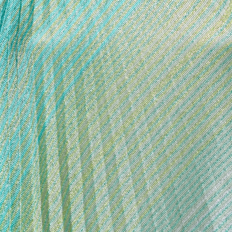 Pre Owned Missoni Aqua Green Lurex Knit Plisse One Shoulder Maxi Dress S