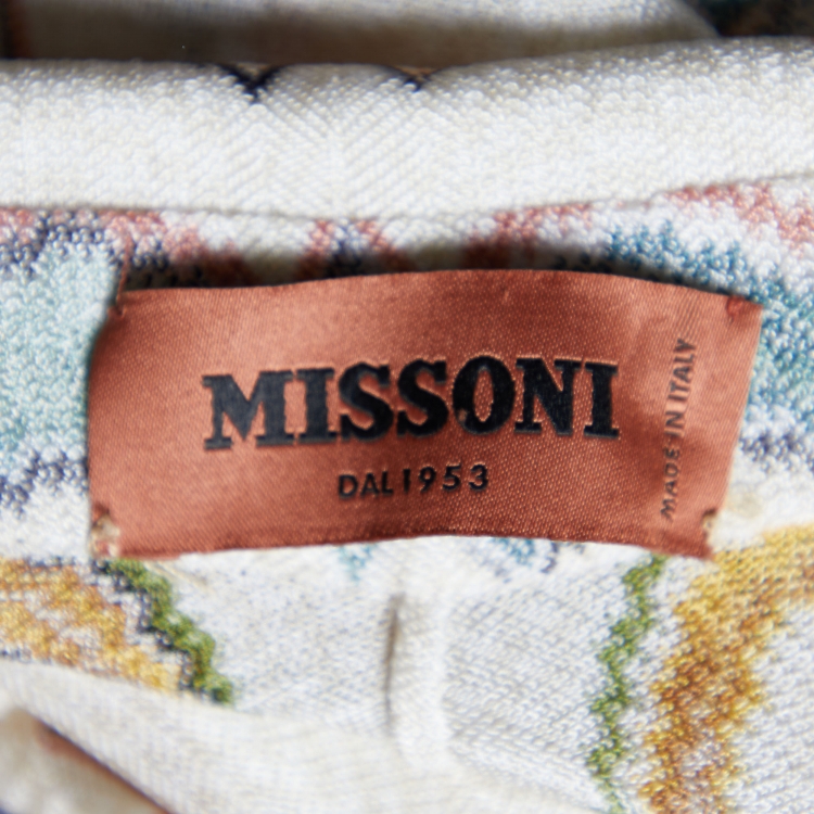مملوكة مسبقًا Missoni Cream Patterned Knit Maxi Dress M