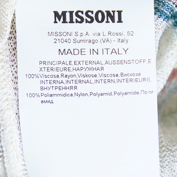 مملوكة مسبقًا Missoni Cream Patterned Knit Maxi Dress M