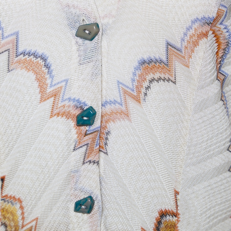 مملوكة مسبقًا Missoni Cream Patterned Knit Maxi Dress M