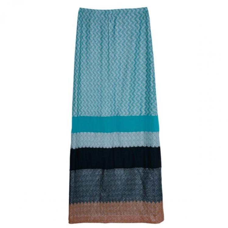 Pre Owned Missoni Color-Block Maxi Skirt S