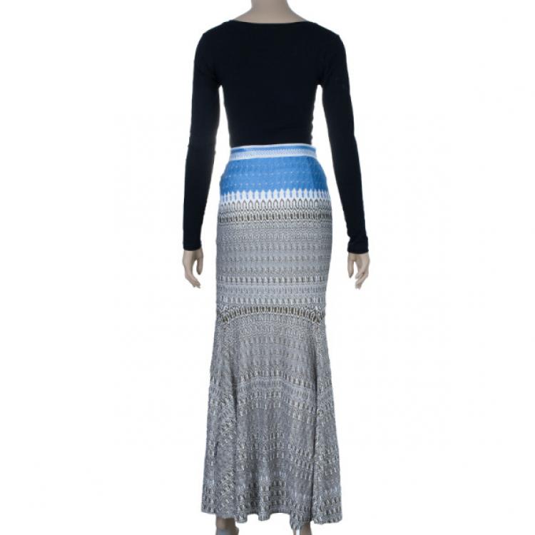 Pre Owned Missoni Long Woven Multicolor Skirt S