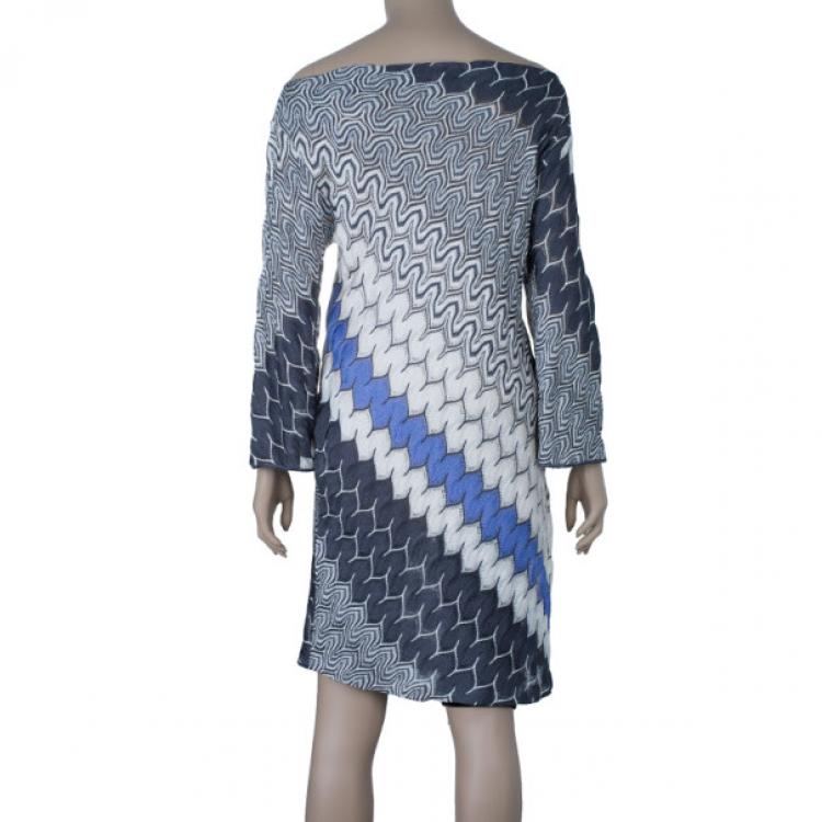 Pre Owned Missoni Zig-Zag Print Knit Dress M