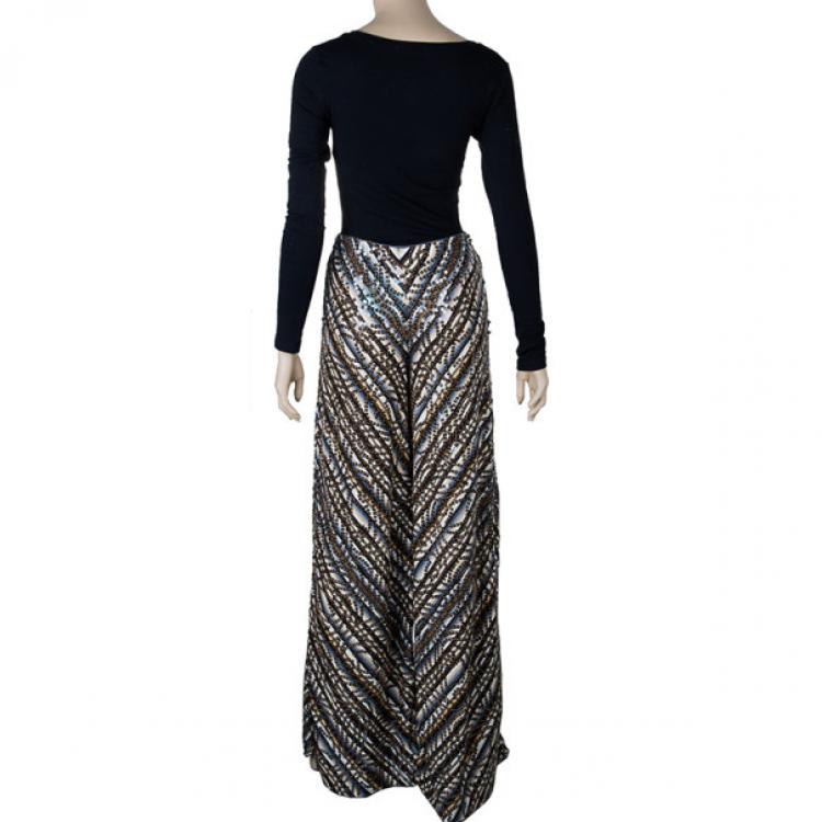 Pre Owned Missoni Sequin Embellished Wide Pants M