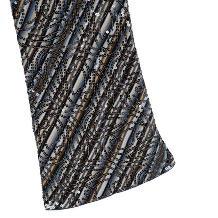 Pre Owned Missoni Sequin Embellished Wide Pants M