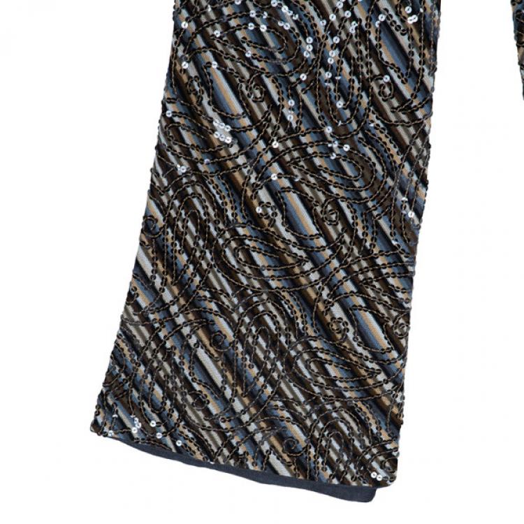 Pre Owned Missoni Sequin Embellished Wide Pants M