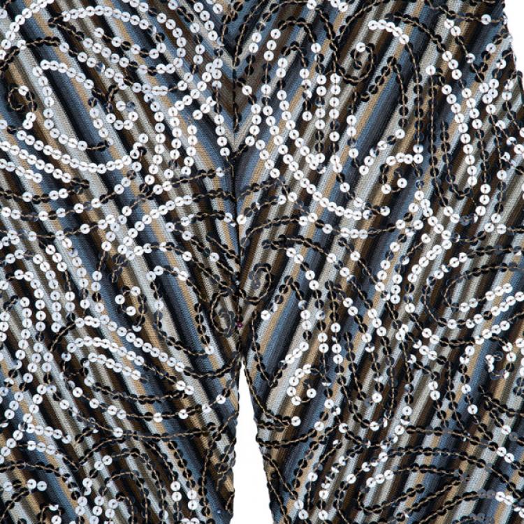 Pre Owned Missoni Sequin Embellished Wide Pants M