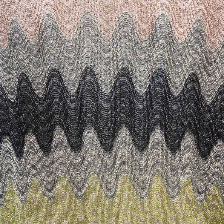 Pre Owned Missoni Multicolor Patterned Lurex Knit Long Cardigan L