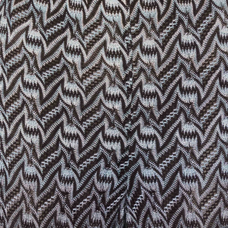 Pre Owned Missoni Multicolor Chevron Lurex Knit Palazzo Pants M