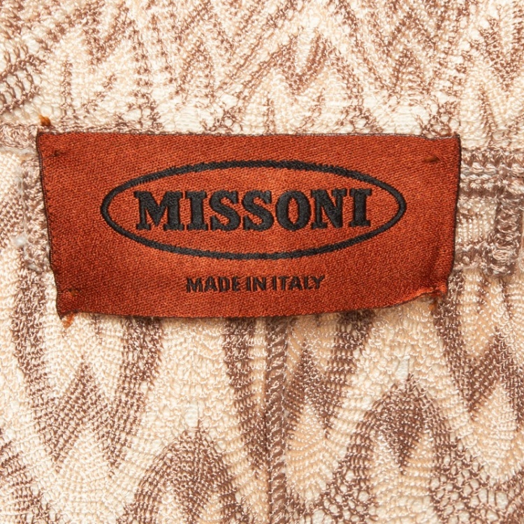 Pre Owned Missoni Cream Silk and Linen Ruffled Open Front Coat M
