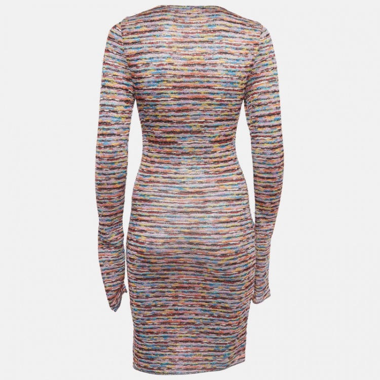 مملوكة مسبقًا Missoni Multicolor Marl Lurex Knit Mid Dress M 
