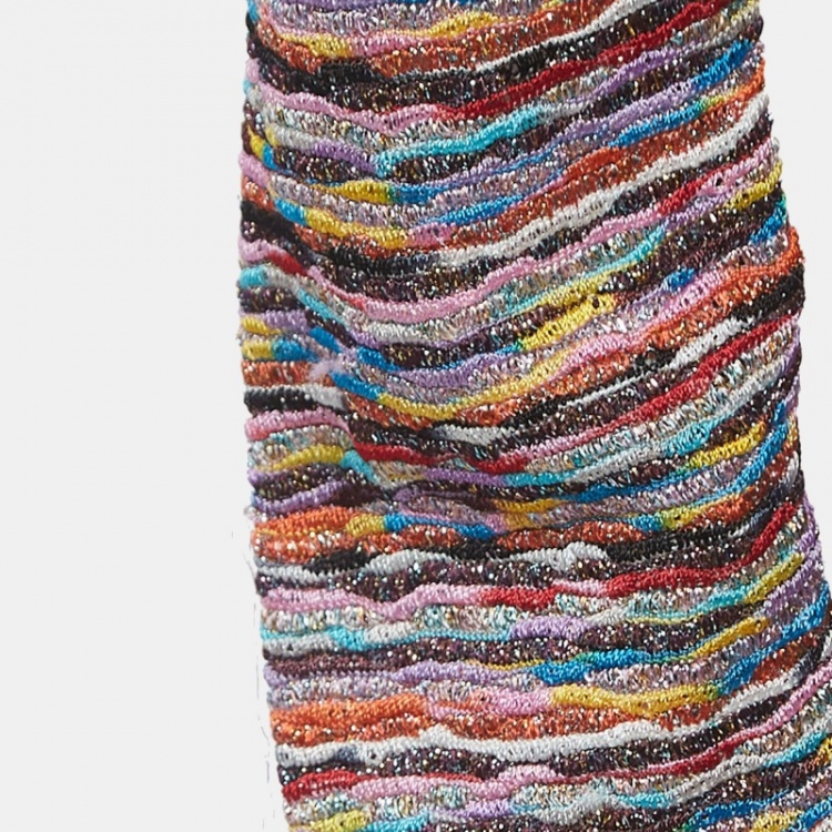 مملوكة مسبقًا Missoni Multicolor Marl Lurex Knit Mid Dress M 
